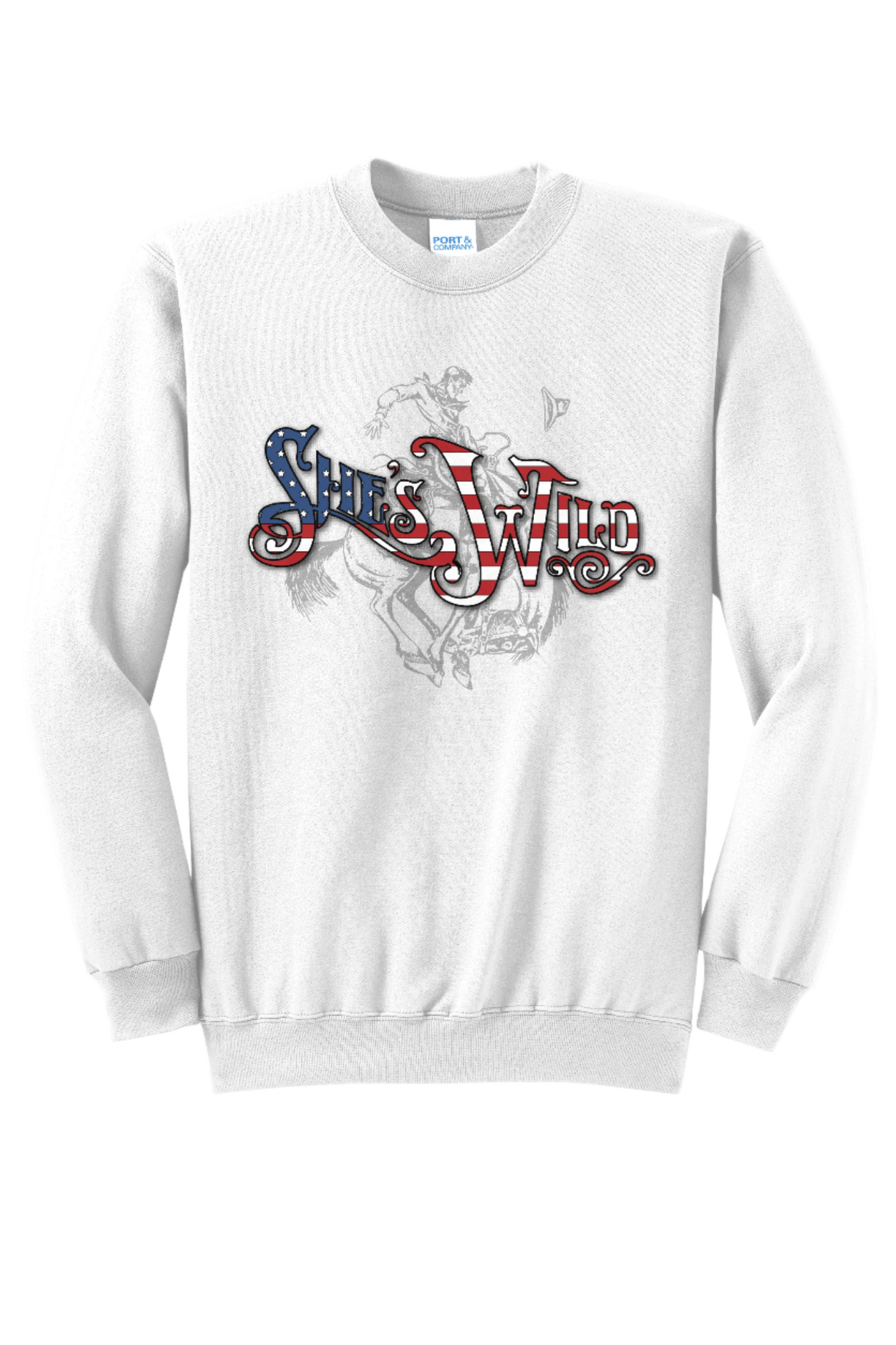 She's Wild Flag Text Crewnecks