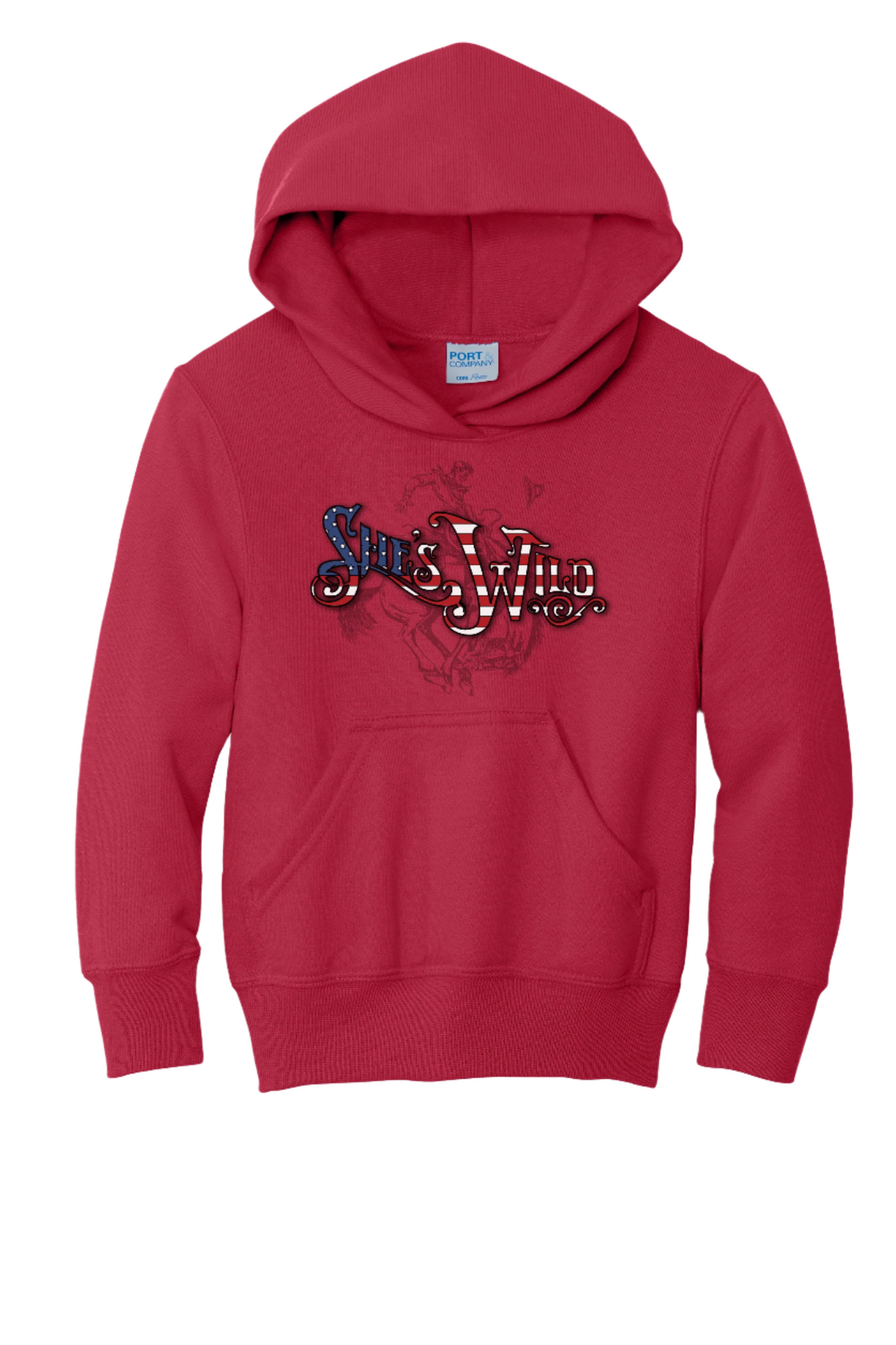 Youth She's Wild Flag Text Hoodie