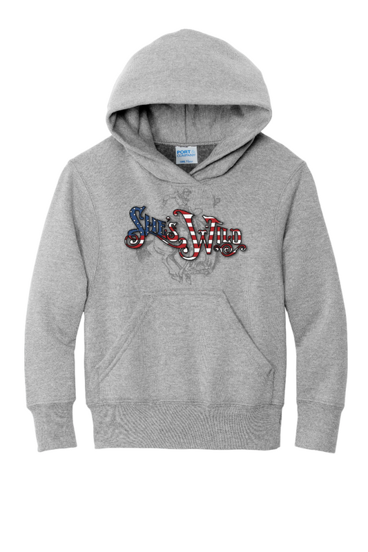 Youth She's Wild Flag Text Hoodie