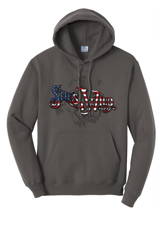 She's Wild Flag Text Hoodie