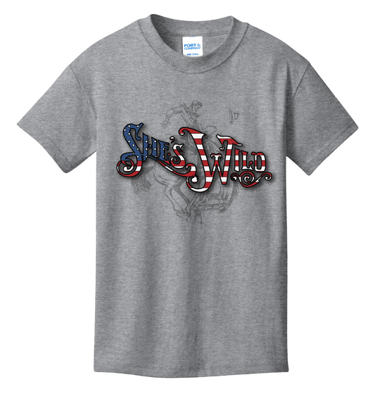 Youth She's Wild Flag Text Tee